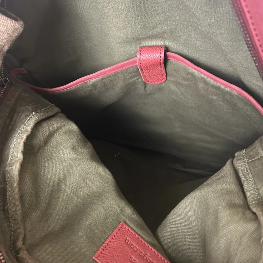 CNP Cut N Paste Genuine Leather Red Book bag Backpack